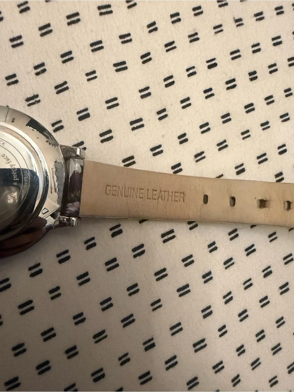 Ted Baker Silver Dial Watch with White Floral Strap